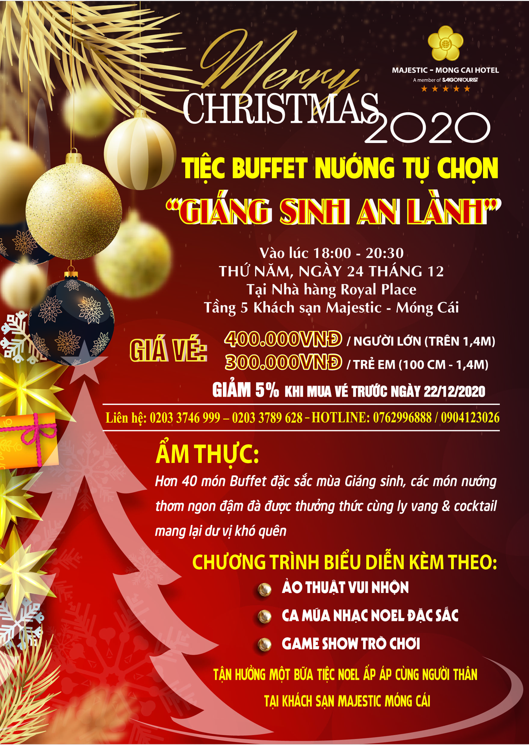 Merry Christmas 2020 - "Giáng Sinh An Lành" - Tiệc Buffet nước tự chọn